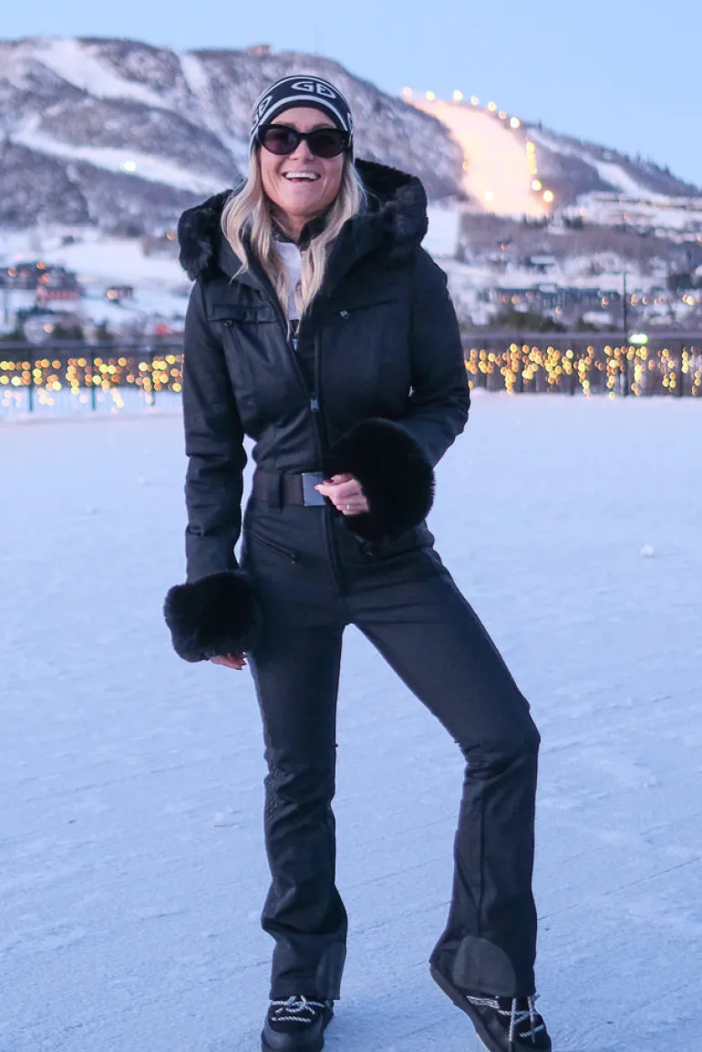 Angele Faux Border Ski Suit Black
