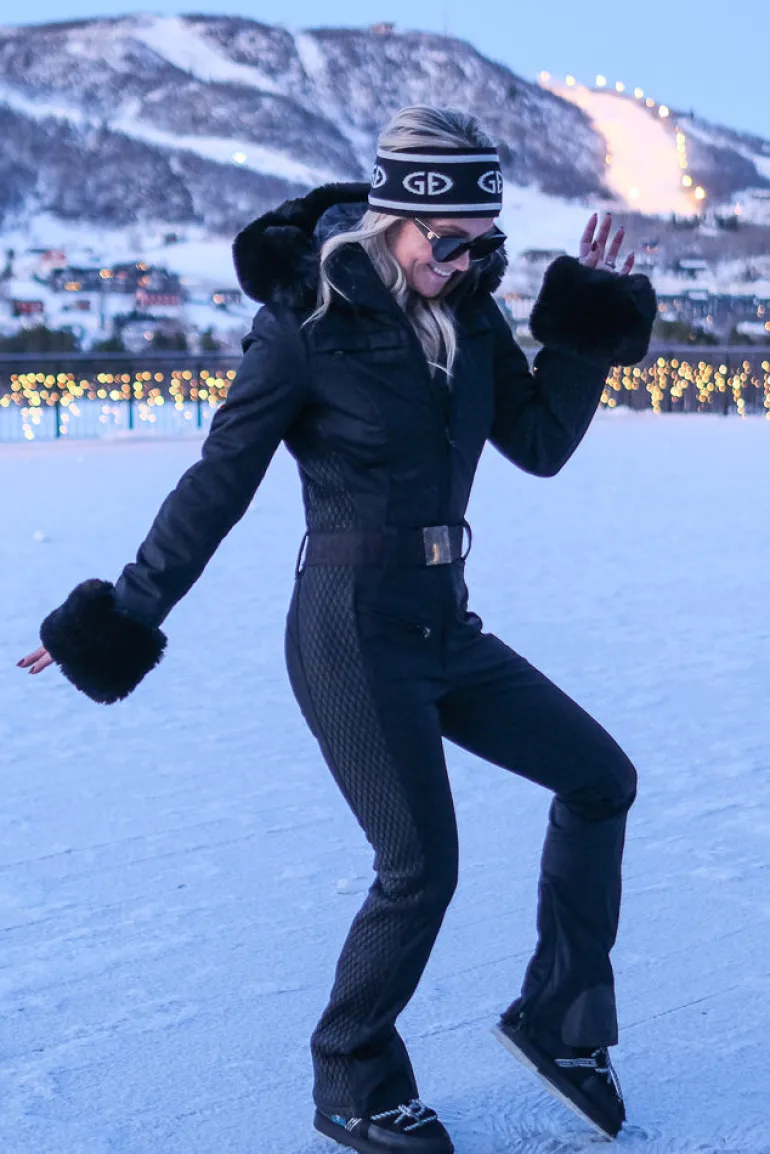 Angele Faux Border Ski Suit Black
