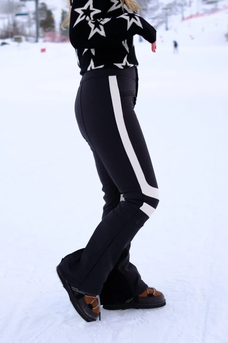 Aurora High Waist Flare Ski Pant Jet Black/Snow White