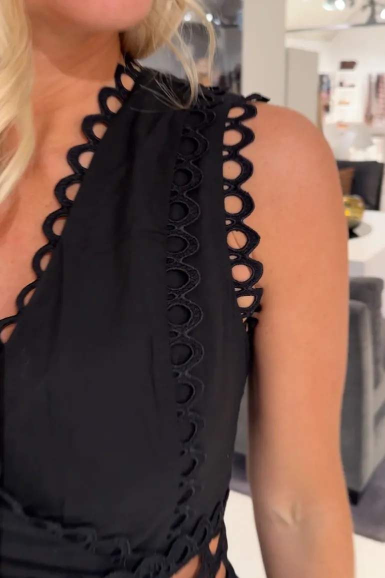 Blondekjole Maxi Sort