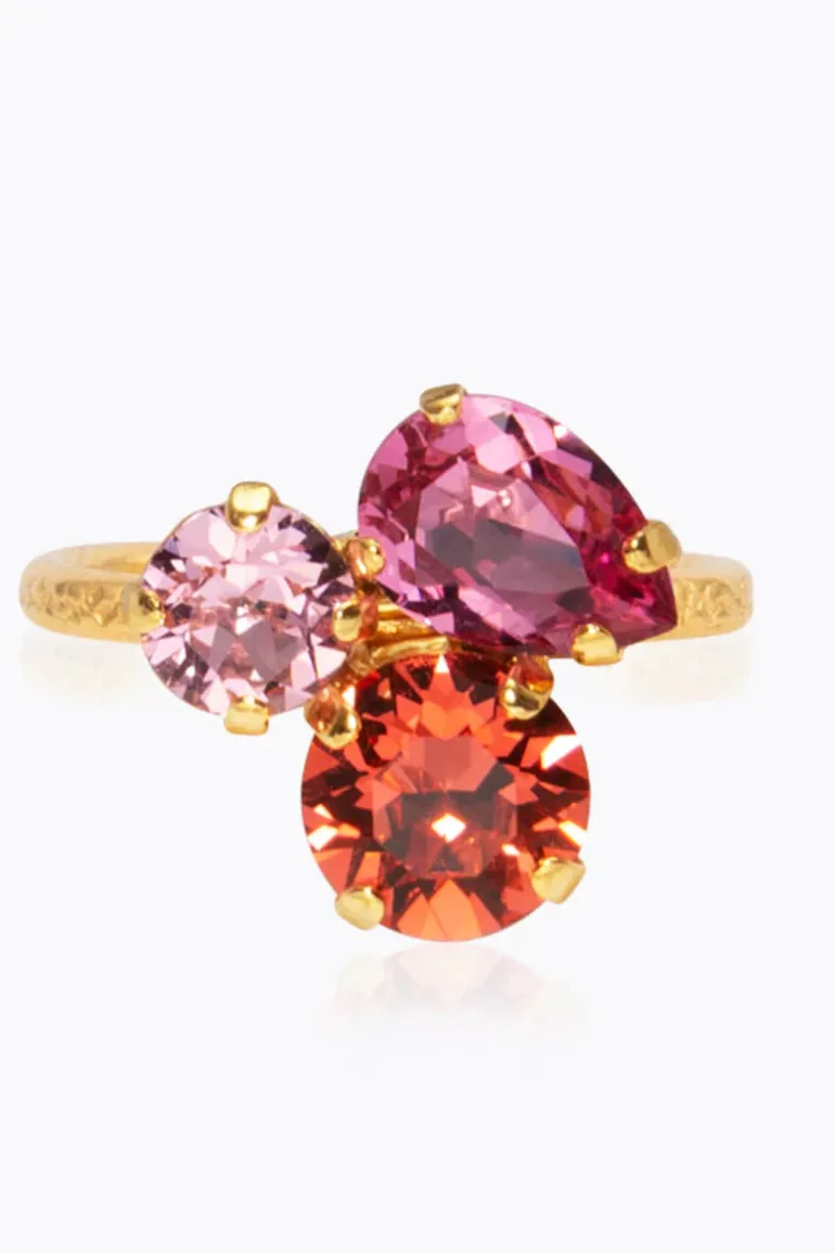 Colette Ring Gold Coral Combo