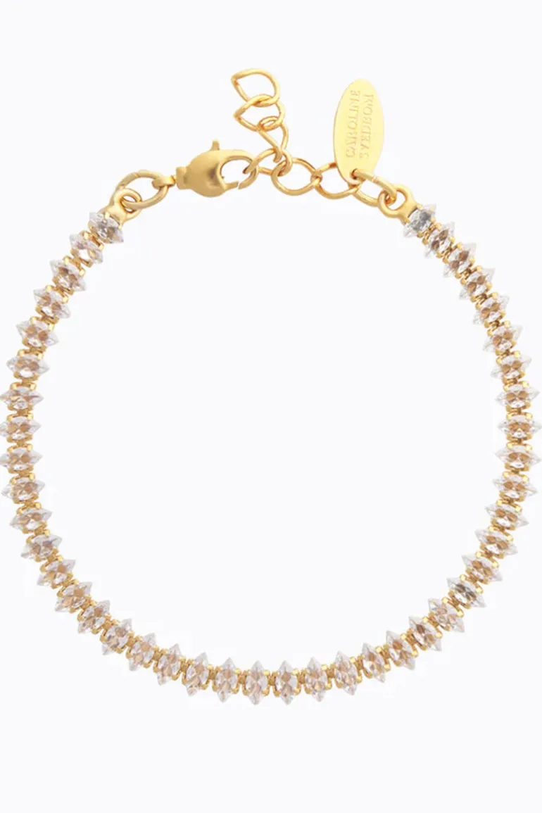 Crystal Navette Bracelet Gold Crystal