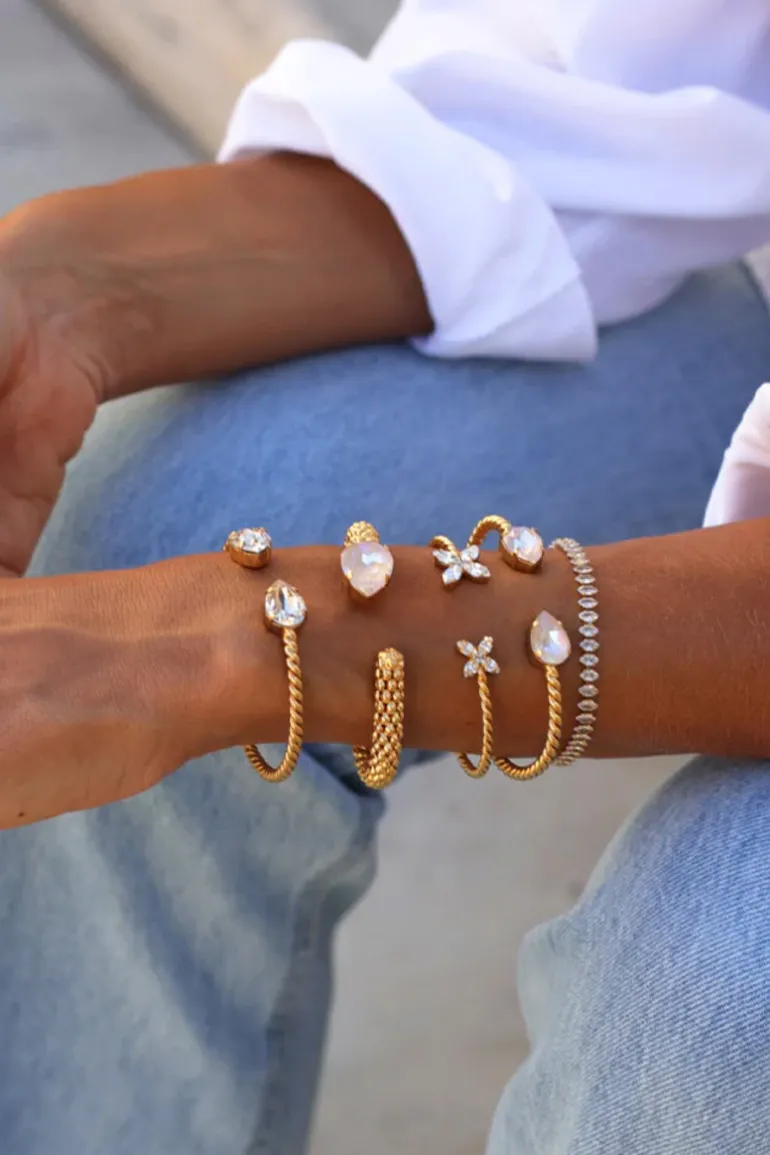 Crystal Navette Bracelet Gold Crystal
