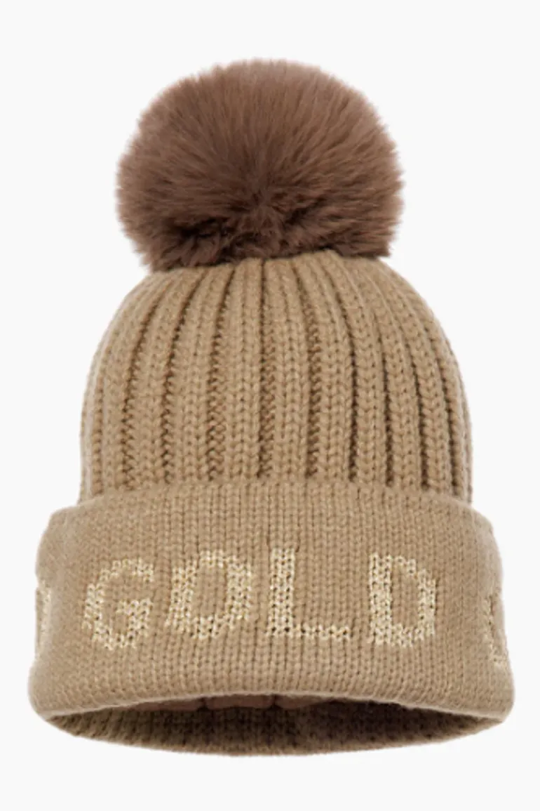 Hodd Beanie Faux Pom Marmottes