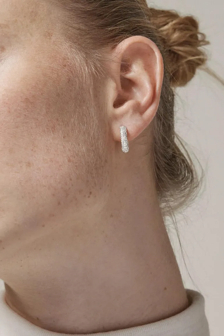 Hoops Sparkling Square 15mm Silver