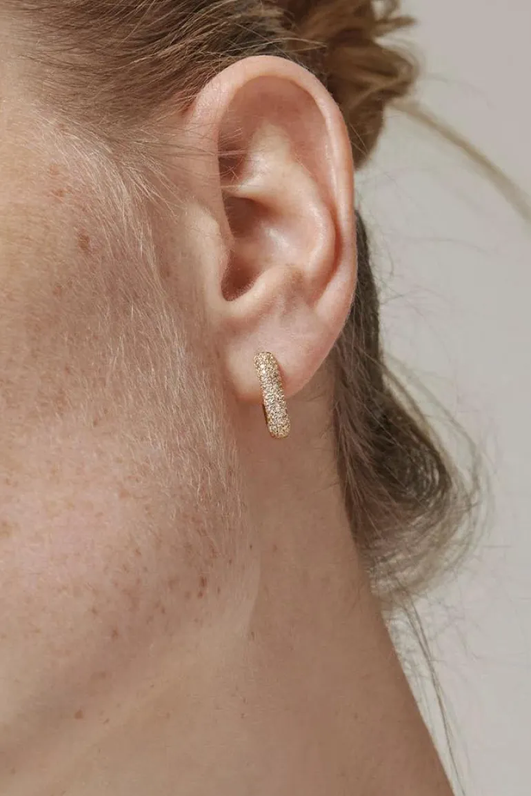 Hoops Sparkling Square 15mm Gold
