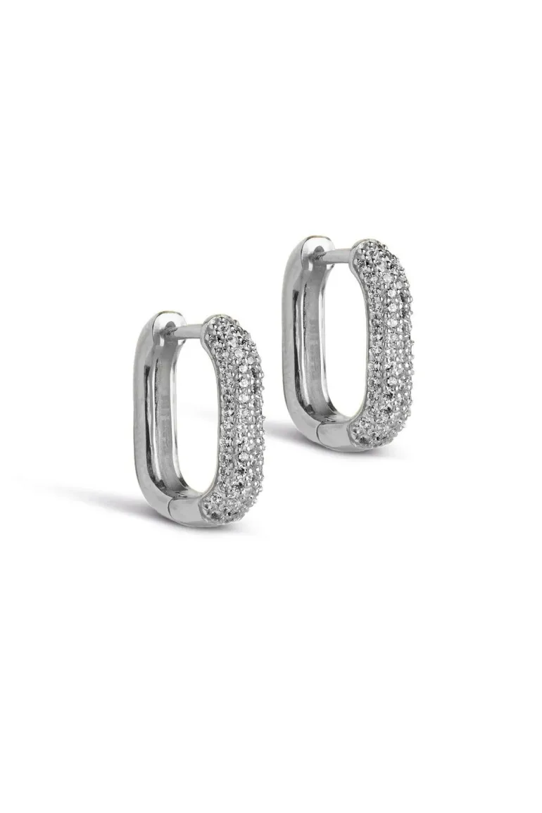 Hoops Sparkling Square 15mm Silver