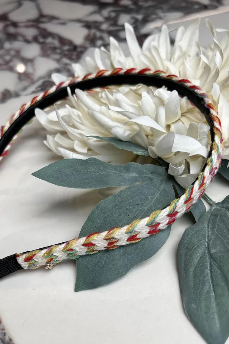 Hårbøyle Bohem Smal Creme Multi