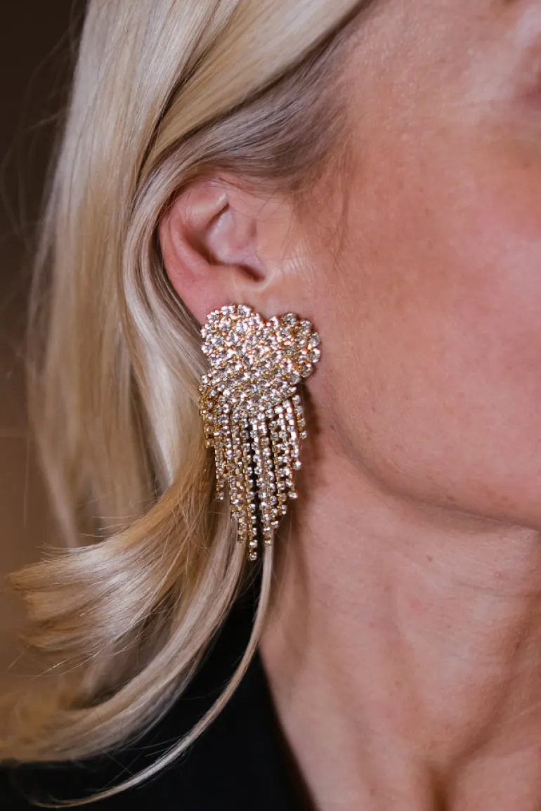 Mini Cordelia Earring Gold Crystal