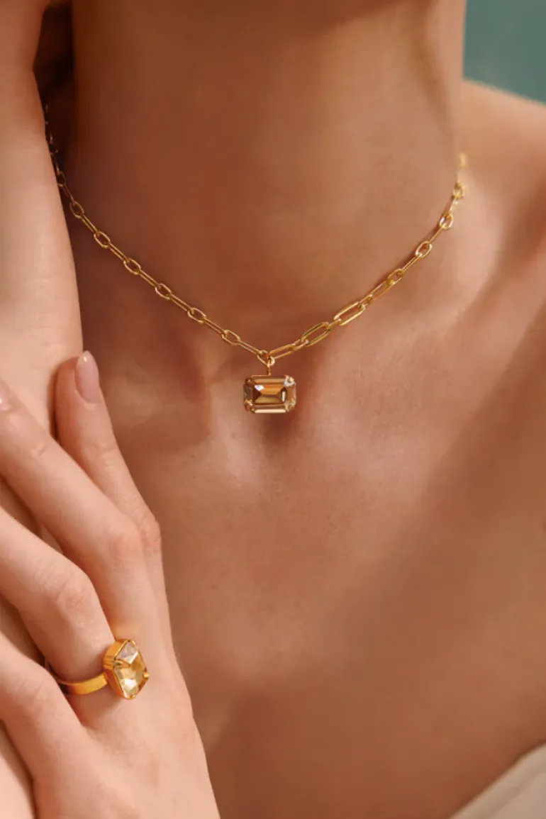 Mini Lydia Necklace Gold Golden Shadow