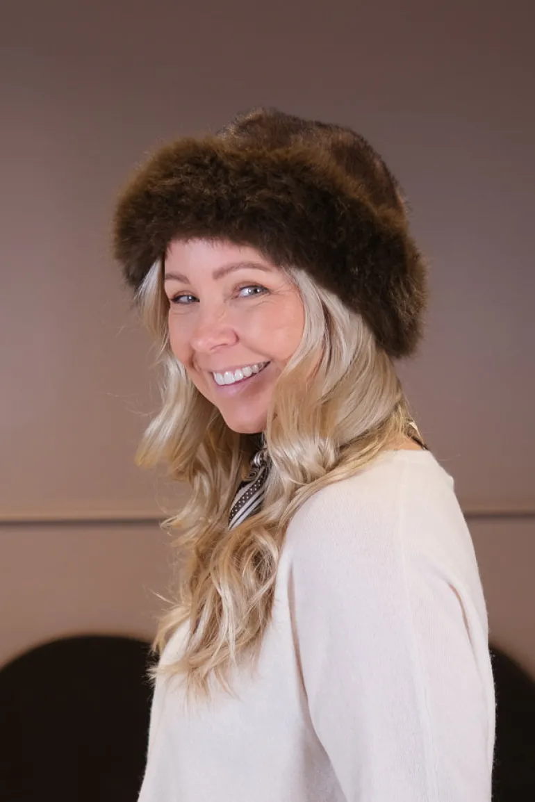 Sonja Fuskepels Hatt Brun
