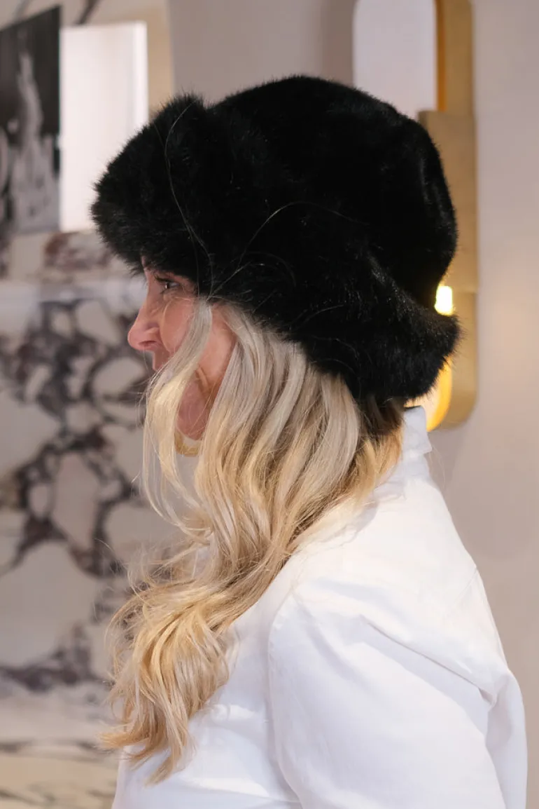Sonja Fuskepels Hatt Sort