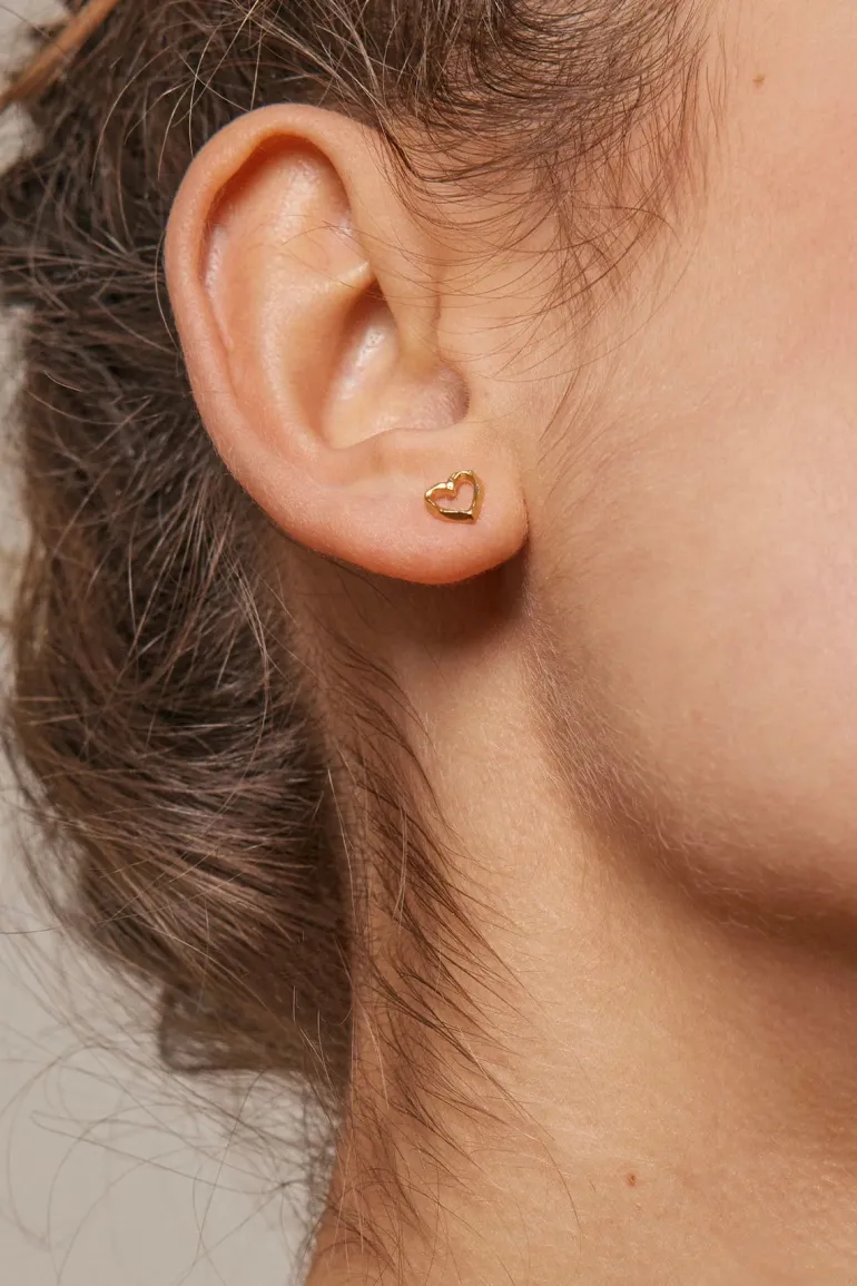 Studs Organic Heart Gold