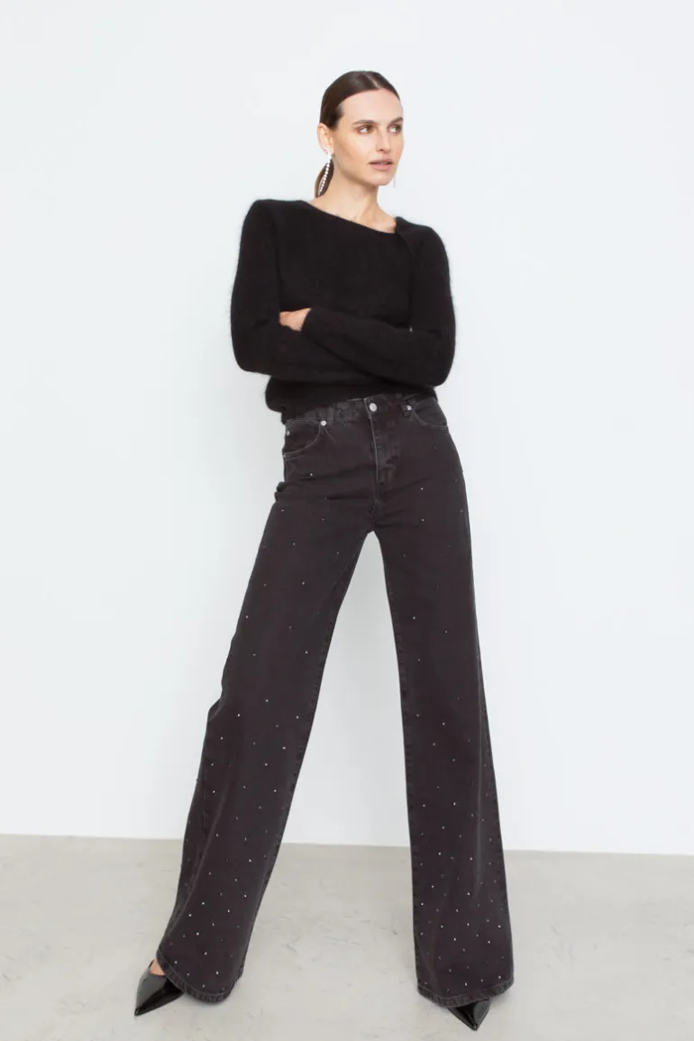 Taylor Embellished Jeans Washed Black