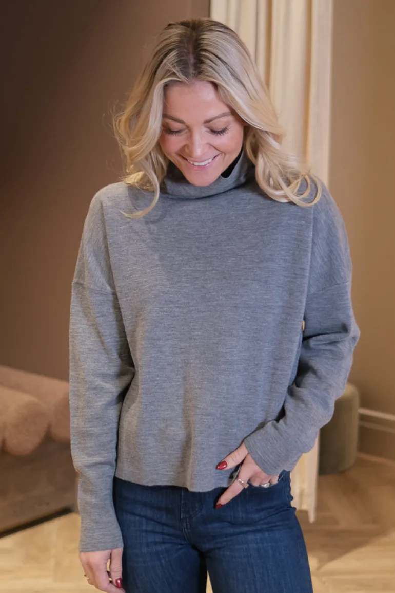 Tyra Merino Sweater Grey Melange