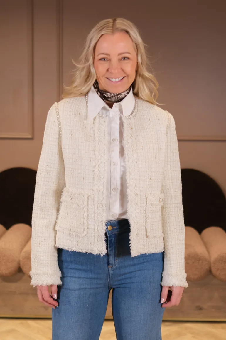 Zaylee Tweed Jacket Ivory